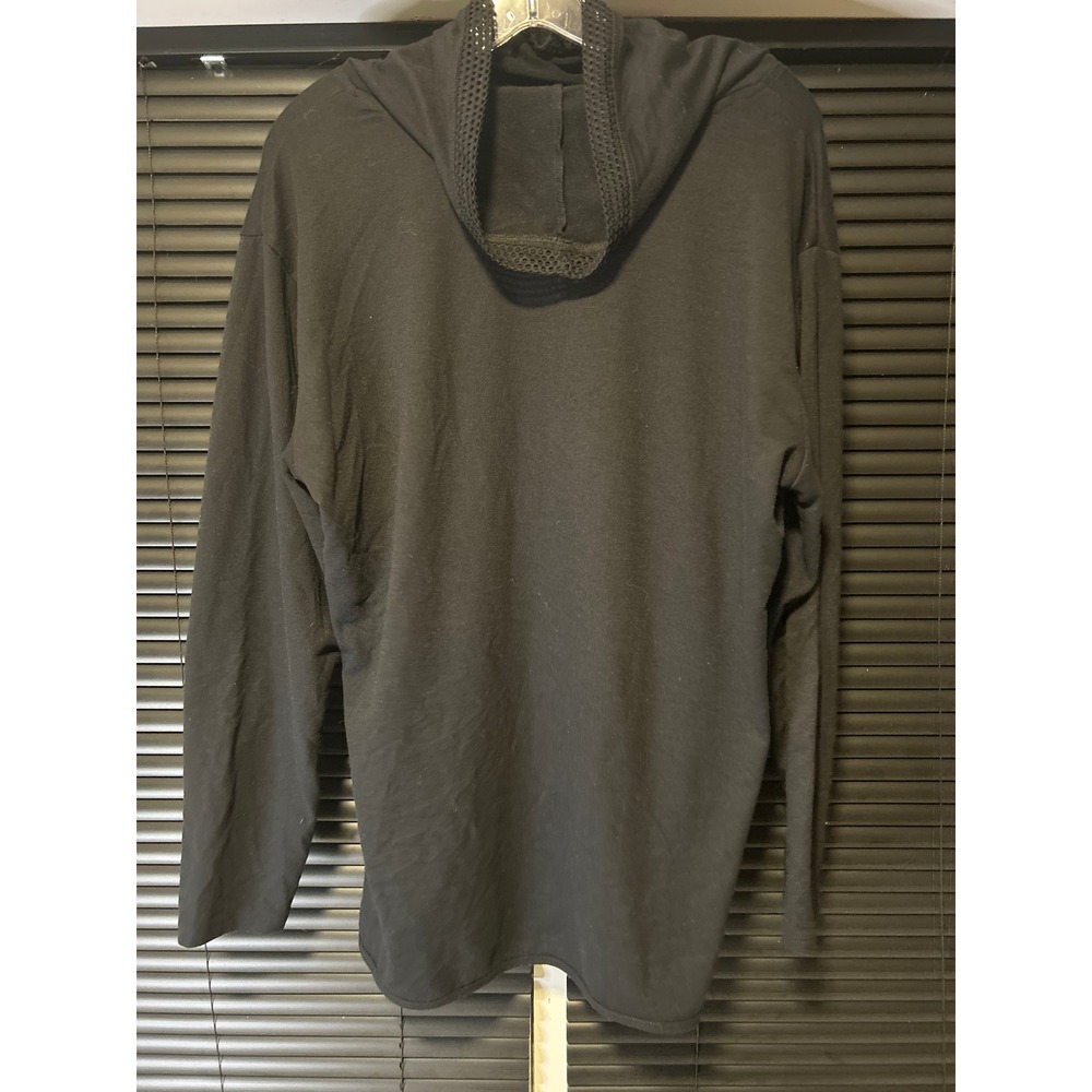 RBX Active Pullover Hoodie Women 1X Black Mesh Trim Cowl Neck Athleisure CR1241X